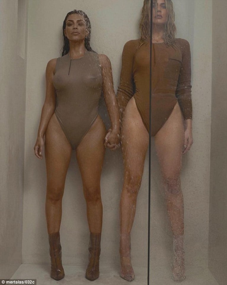 Kim K and her sister Khloe Kardashian see through outfit
