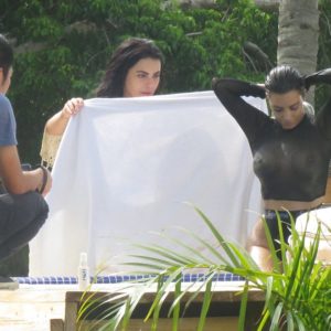 Kim Kardashian see through black top (1)